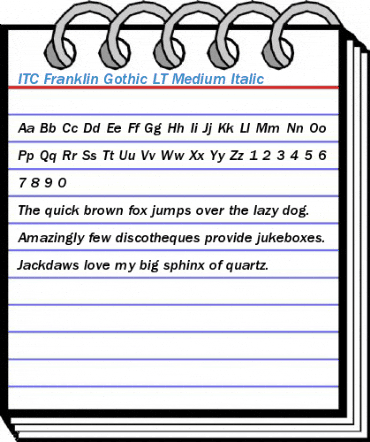 ITC Franklin Gothic LT Medium Italic Font