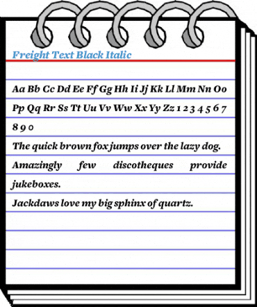 Freight Text Black Italic Font
