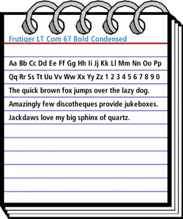 Frutiger LT Com 67 Bold Condensed Font