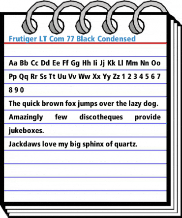Frutiger LT Com 77 Black Condensed Font
