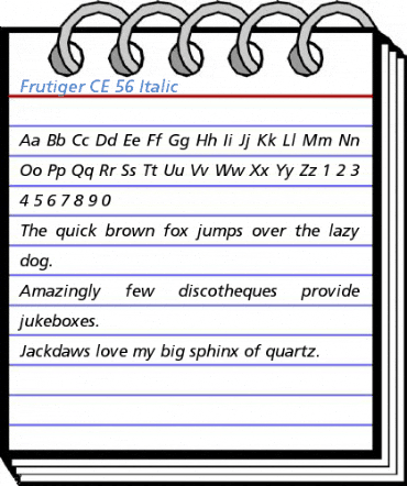 Frutiger CE 56 Italic Font