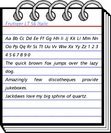 Frutiger LT 56 Italic Font