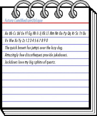 Futura CondMediumOblique Font
