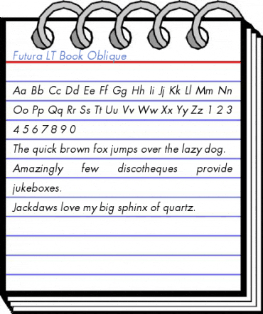 Futura LT Book Oblique Font
