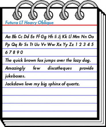 Futura LT Heavy Oblique Font