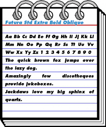 Futura Std Extra Bold Oblique Font