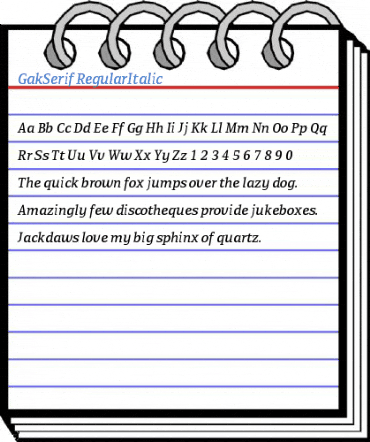 GakSerif RegularItalic Font