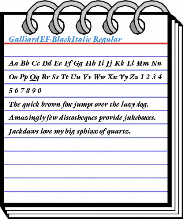 GalliardEF-BlackItalic Regular Font