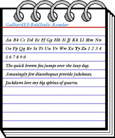 GalliardEF-BoldItalic Regular Font