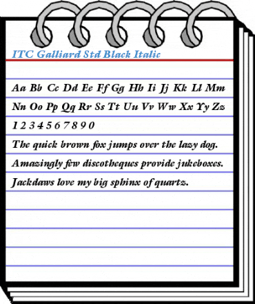 ITC Galliard Std Black Italic Font