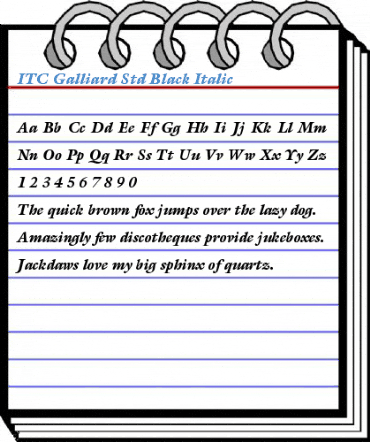 ITC Galliard Std Black Italic Font