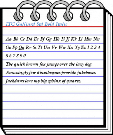 ITC Galliard Std Bold Italic Font