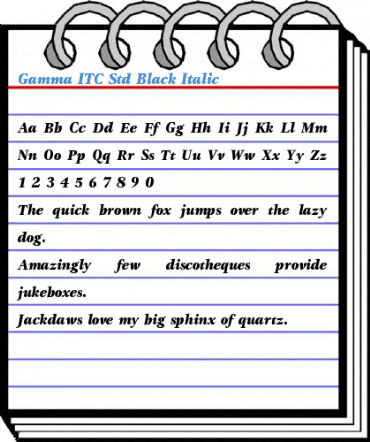Gamma ITC Std Black Italic Font