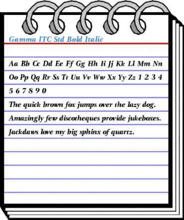 Gamma ITC Std Bold Italic Font