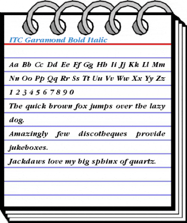 ITC Garamond Bold Italic Font
