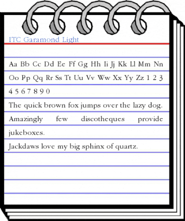 ITC Garamond Light Font