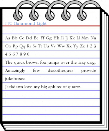 ITC Garamond Light Font