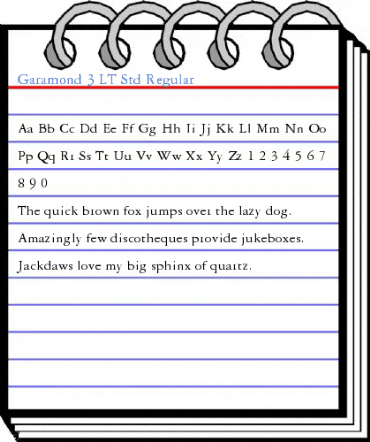 Garamond 3 LT Std Regular Font