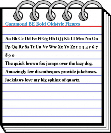 Garamond BE Bold Oldstyle Figures Font
