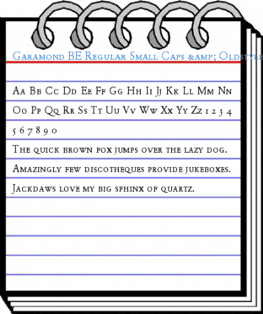 Garamond BE Regular Small Caps & Oldstyle Figures Font