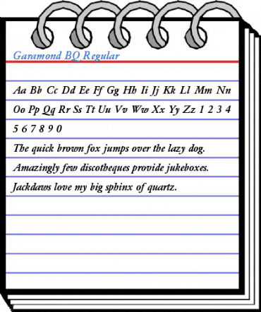 Garamond BQ Regular Font