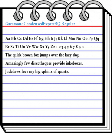 GaramondCondensedExpertBQ Regular Font