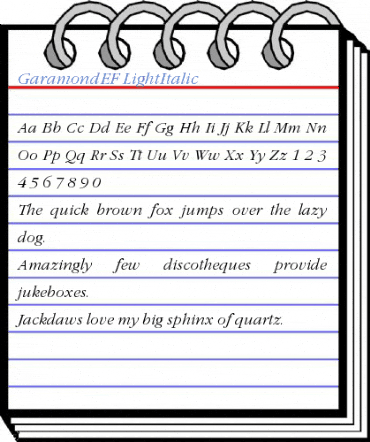 GaramondEF LightItalic Font