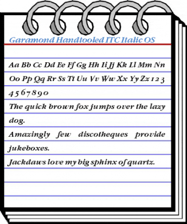 Garamond Handtooled ITC Italic OS Font