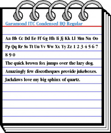 Garamond ITC Condensed BQ Regular Font
