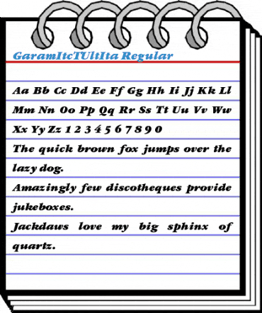 GaramItcTUltIta Regular Font