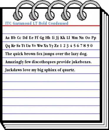 ITC Garamond LT Bold Condensed Font
