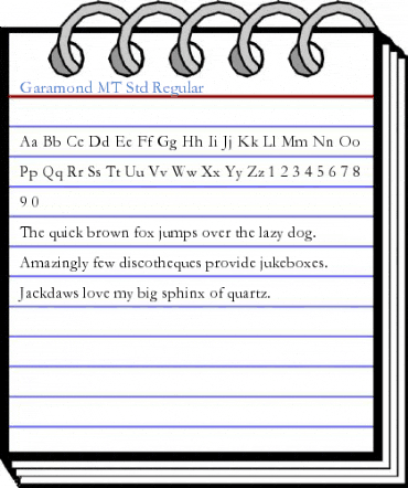Garamond MT Std Regular Font