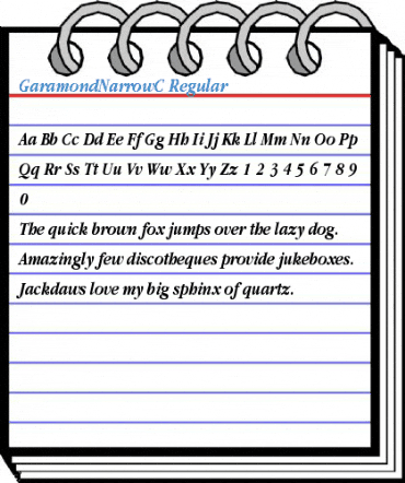 GaramondNarrowC Regular Font