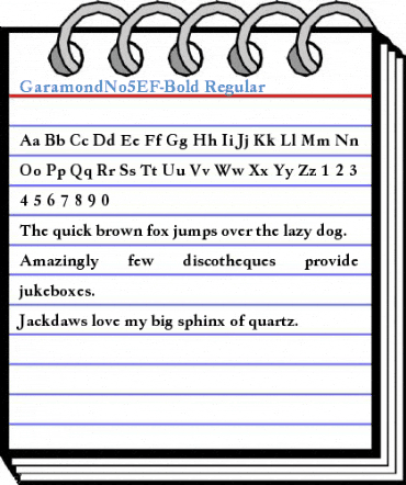 GaramondNo5EF-Bold Regular Font