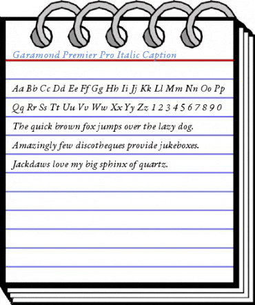Garamond Premier Pro Italic Caption Font