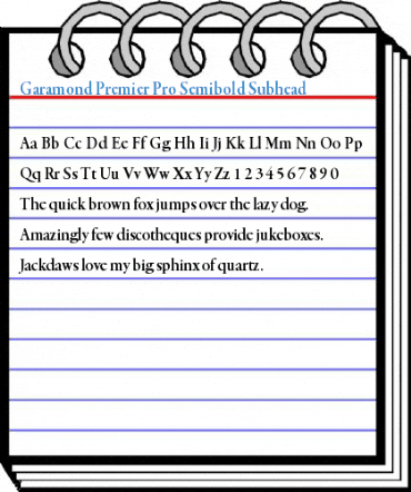 Garamond Premier Pro Semibold Subhead Font