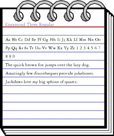 Garamond Three Regular Font