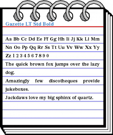 Gazette LT Std Bold Font