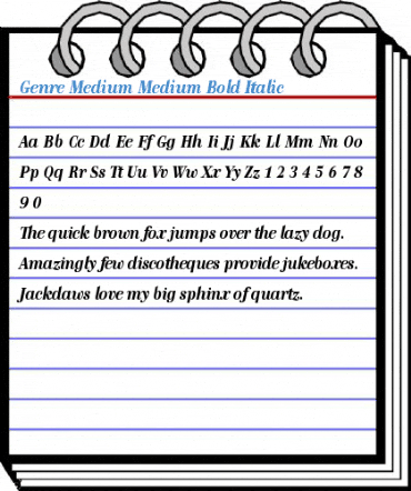 Genre Medium Medium Bold Italic Font