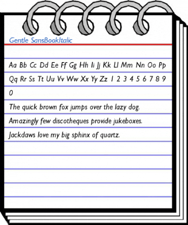 Gentle SansBookItalic Font
