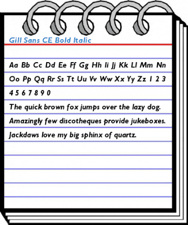 Gill Sans CE Bold Italic Font