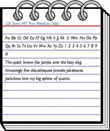Gill Sans MT Pro Medium Italic Font