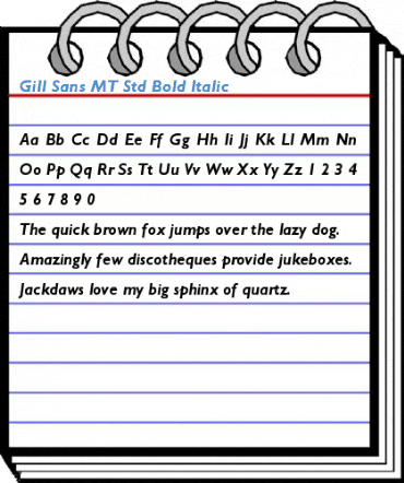 Gill Sans MT Std Bold Italic Font