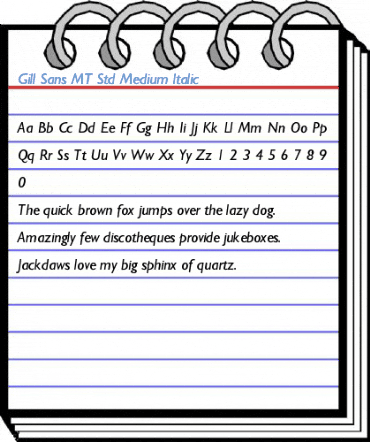 Gill Sans MT Std Medium Italic Font