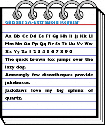 GillSans SA-ExtraBold Regular Font