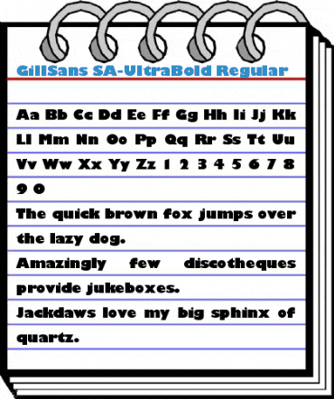 GillSans SA-UltraBold Regular Font