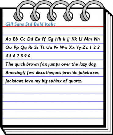 Gill Sans Std Bold Italic Font