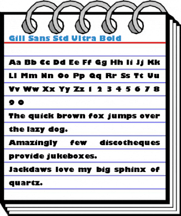 Gill Sans Std Ultra Bold Font