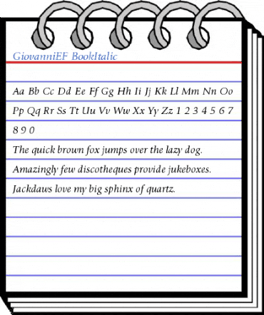 GiovanniEF BookItalic Font