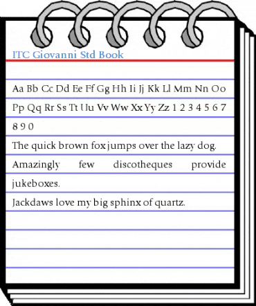 ITC Giovanni Std Book Font